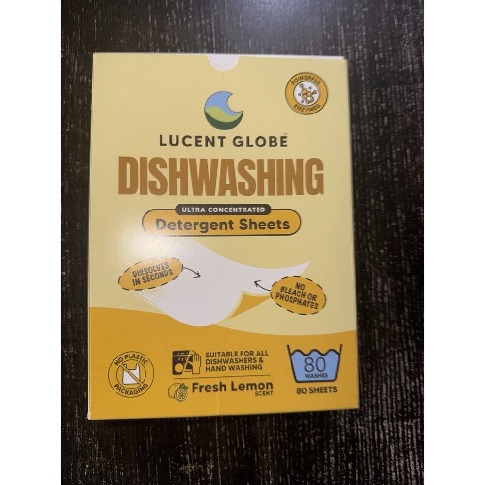 80 Loads Lucent Globe Dishwasher Dishwashing Detergent Sheets 80 Washes